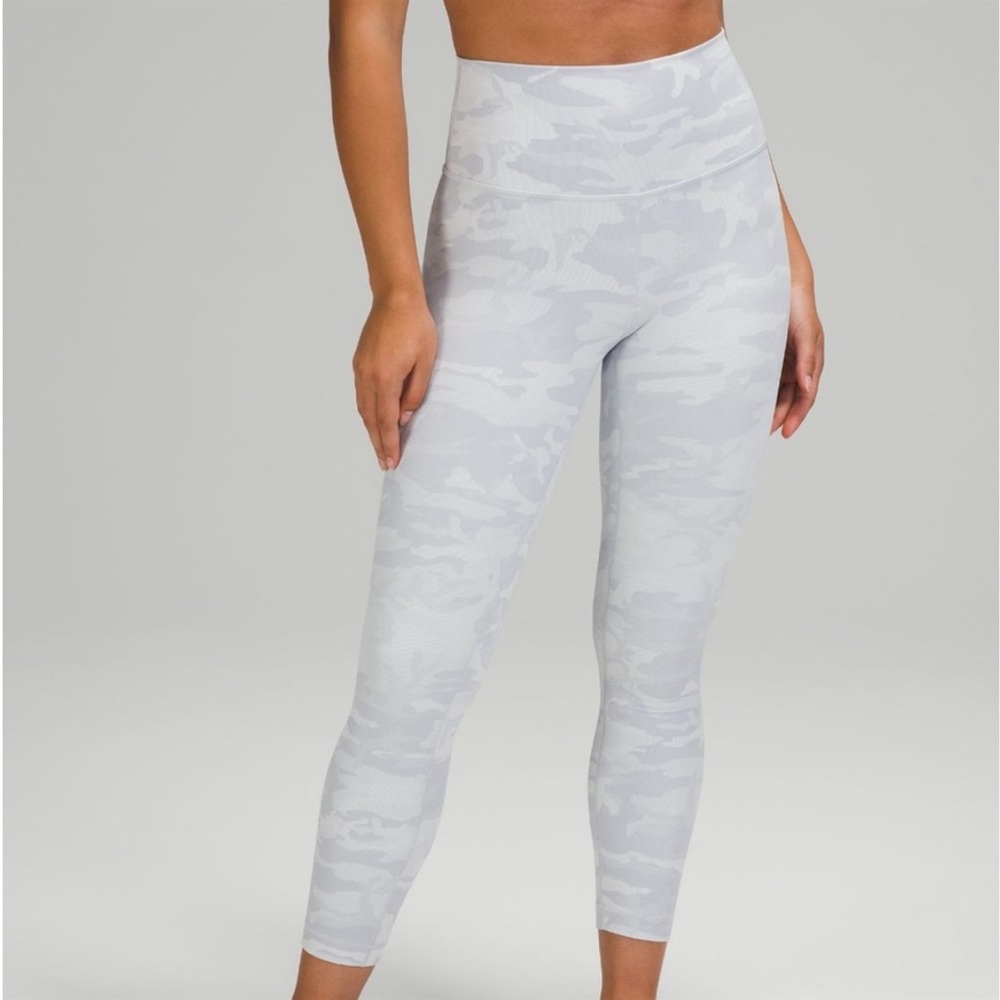 Lululemon white camo leggings ribbed